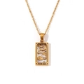 18K gold plated stainless steel necklace with The Moon tarot card shell pendant - Gold-Moon