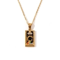 18K gold plated stainless steel necklace featuring the Magician tarot card pendant - Gold-The Magician