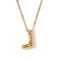 18K vergulde ketting met letter L hanger in ballonstijl en verfijnde ball chain - Letter L / Goud
