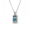 Retro 18K gold plated stainless steel Tarot The Sun necklace with turquoise inlay - Steel - Sun