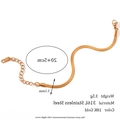 18K gold plated stainless steel flat snake chain bracelet measuring 20+5cm in length - 3mm Wide Blade Chain Bracelet - Gold / 15cm+5cm