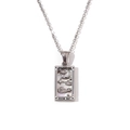 Silver Tarot Moon necklace with mother of pearl inlay and XVIII engraving - Steel Color - Moon