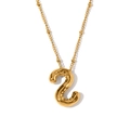 3D ballon nummer 2 hanger ketting in 18K verguld roestvrij staal met een bolletjesketting - Letter S / Goud