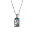 Silver tarot necklace featuring The Empress card pendant with colorful zircon stones - Steel-The Empress