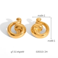Boucles d'oreilles spirales abstraites plaquées or 18 carats au design géométrique - Géométrique en Spirale (HC-E10353)
