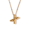 Minimalistische 18K vergulde ketting met ballonletter X hanger en kralenketting detail - Letter X / Goud