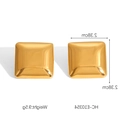 Boucles d'oreilles carrées en acier inoxydable doré poli de 2,38 cm pour femmes - Carré Minimaliste (HC-E10354)