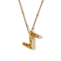 Gouden 18K vergulde ketting met ballonletter Z hanger in bamboe-stijl ontwerp - Letter Z / Goud