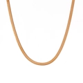 Elegant 18K rose gold plated herringbone snake chain necklace for women jewelry - 3mm Wide Blade Chain Belly Chain - Gold / 80cm+10cm