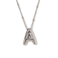 Ketting met hanger letter A in bubble-stijl in zilver met sterpatroon gravure - Letter A / Staalkleur