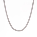 Polished silver flat herringbone snake chain necklace in minimalist stainless steel - 3mm Wide Blade Chain Belly Chain - Steel Color / 80cm+10cm