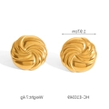 Boucles d'oreilles spirales en acier inoxydable plaqué or 18K avec fini miroir - Vortex en Spirale (HC-E10349)