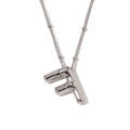 Gepolijste zilveren ballon letter F hanger ketting met minimalistische kralenketting - Letter F / Staalkleur