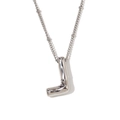 Zilveren ketting met 3D-ballonletter L hanger en verfijnde bolletjesketting - Letter L / Staalkleur