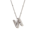 Gepolijste zilveren ketting met ronde letter N hanger in een elegant ballonontwerp - Letter N / Staalkleur