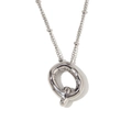 Gepolijste zilveren roestvrijstalen ketting met ballonletter Q hanger voor dames - Letter Q / Staalkleur