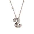 Gepolijste zilveren ballonletter S hanger ketting met roestvrijstalen kralenketting - Letter S / Staalkleur