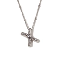 Minimalistische zilverkleurige ketting met ballonletter X hanger en bolletjesketting - Letter X / Staalkleur