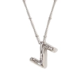 Gepolijste zilveren ballon letter Z hanger ketting met kralenketting voor dames - Letter Z / Staalkleur