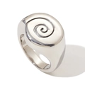 Anello minimalista in acciaio argento con motivo a conchiglia a spirale - Taglia 7 / Stile Motivo Conchiglia (YLR5104) / Colore acciaio