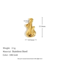 Polished 18K gold plated stainless steel electric guitar pendant with weight and size info - 21.0mm*10.5mm / Guitar Pendant - Gold
