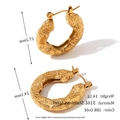 Geometrische 18K vergoldete Edelstahl-Creolen mit gehämmerter Textur für Frauen - Gehämmerte flache Creolen - Gold