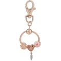 Portachiavi fai-da-te in oro rosa con ciondoli floreali e piuma regalo per la festa della mamma - Stile Mom Oro Rosa