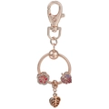 Portachiavi in oro rosa con fiori di cristallo e foglie per regalo festa della mamma - Oro rosa