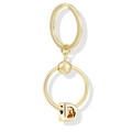 Goldener Schlüsselanhänger mit strukturiertem Ring und poliertem 3D-Buchstabe D Anhänger - Roségold-D