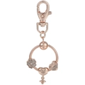 Portachiavi ape oro rosa con ciondoli a fiori e pendente a cuore su sfondo bianco - Oro rosa