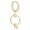 Goldener Schlüsselanhänger mit spiralisiertem Ring und glänzendem L-Buchstaben-Anhänger - Buchstabe L / Roségold