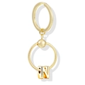 Goldener Schlüsselanhänger mit Buchstabe N und Seiltextur-Ring auf weißem Hintergrund - Buchstabe N / Roségold