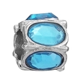 Blaue Kristallperle mit ovalen Strasssteinen für DIY-Armband Schmuckherstellung - Ovaler Himmelblauer Edelsteinperle (001)