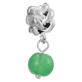 Ciondolo a nodo intrecciato argento con perla di pietra verde tonda per bracciali DIY - Stile Nodo Perla Verde (001)