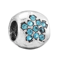 Silver star charm with blue crystal rhinestones for DIY bracelet jewelry making - Star Array Bead Style (004)