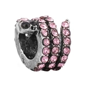 Abalorio de delfín con cristales rosas y ojos negros para pulsera de cadena de serpiente - Estilo Serpiente en Espiral (007)