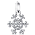 Élégant pendentif flocon de neige en argent avec sertissage de cristaux pavés - Charme Flocon Hexagonal En Argent Strass (031)