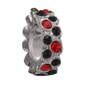 Silver bead charm with red and black crystals in a wave pattern for DIY bracelets - Normal Specification / Red Black Wave Pave Style (1)