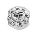Retro silver alloy sun face bead with vintage oxidized finish for DIY charm bracelets - 4mm / Sun God Face (005)