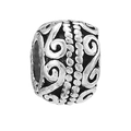 Vintage silver hollow charm bead with retro swirl patterns for DIY bracelet jewelry - 4mm / Vintage Scroll Pattern (009)