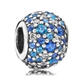 Starry sky charm bead with blue crystals and paved stones for DIY bracelets - Colorful Blue Diamond Ball (032)