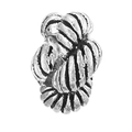 Silver hollow rope knot pendant bead for DIY bracelets with vintage textured finish - 4mm / Knot Design (010)