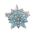 Blue and silver snowflake charm bead with sparkling crystals for DIY bracelets - Blue White Pave Snowflake Bead (024)