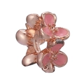 Rose gold flower charm bead with pink enamel petals for DIY bracelets and necklaces - Rose Gold Three Pink Flowers Charm (016)