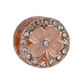 Rose gold charm featuring a pink enamel four-leaf clover and sparkling cubic zirconia - Rose Gold Pink Heart Clover Zirconia Charm (021)