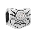 Charm clé flocon de neige en argent avec zircon pour bijoux de bracelet DIY - Perle Totem Avec Pierre Centrale (012)