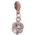 Rose gold cube charm with sparkling crystals for DIY bead bracelets and necklaces - Rose Gold Zirconia Cube Charm (024)