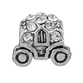 Charm carrosse vintage argenté avec strass brillants pour bracelets à bricoler - Charme Carrosse Classique Européen (013)