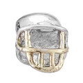 Charm de casque de football américain avec base argentée et grille dorée - Style de Casque de Football Américain avec Grille Dorée (010)