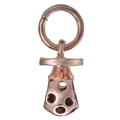Rose gold mushroom charm with hollow design and crystal inlay for DIY bracelets - Rose Gold Hollow Mushroom Charm (028)